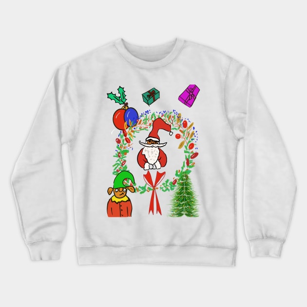 Santa and his elf Crewneck Sweatshirt by Coppack